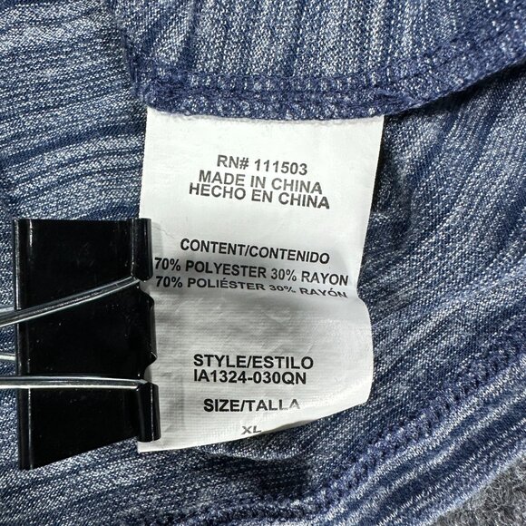 Lily White Skirt Womens XL Blue Knit Pencil Blue Stripe Elastic Waist Faux Wrap - Picture 5 of 6